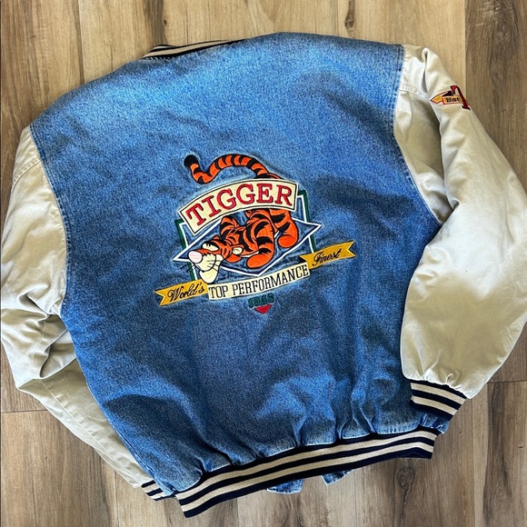 Disney Denim Bomber Jacket with Cream Sleeves - Picture 4 of 5